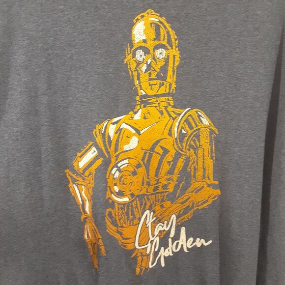 Star Wars Shirt Mens 2XL Fifth Sun C-3PO Stay Golden Gray T-Shirt - Picture 1 of 6